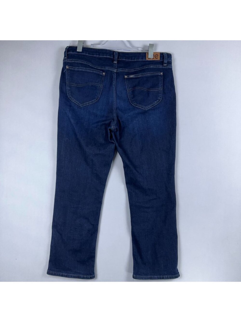 Lee Jeans Size 5 Short Straight Leg High Rise Smarter Fit Blue Dark Wash - Picture 4 of 15